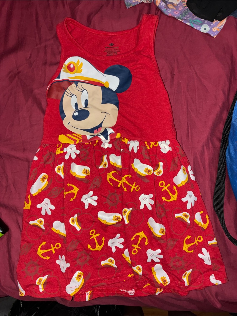 Disney Red Minnie Mouse Nautical Tank Dress